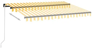 VidaXL Lumarko Ręcznie zwijana markiza z LED, 350 x 250 cm, żółto-biała! 3069083 VidaXL - Markizy - miniaturka - grafika 3