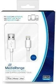 MediaRange Kabel USB 2.0 MRCS178 USB 2.0/Lightning, 1.0m, biały MRCS178 - Kable USB - miniaturka - grafika 2