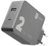 Ładowarki do telefonów - Ładowarka sieciowa CellularLine Multipower 2 Combo 1xUSB 2.0 1xUSB-C 42W ACHITUSB2PD42K) Czarna - miniaturka - grafika 1