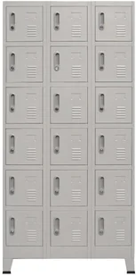 vidaXL Szafka z 18 zamykanymi przegrodami, metalowa, 90 x 40 x 180 cm - Komody - miniaturka - grafika 3