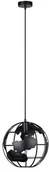 Lampy sufitowe - Krislamp Globe KR276-1L lampa wisząca zwis 1x40W E27 czarna - miniaturka - grafika 1