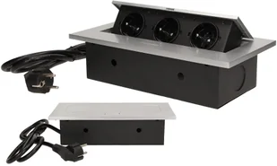 Orno Gniazda wpuszczane w blat 3x250V z płaskim, frezowanym rantem i przewodem 1,5 m OR-AE-1337/B OR-AE-1337/B - Gniazdka elektryczne - miniaturka - grafika 3