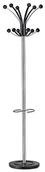 Wieszaki i stojaki - Unilux 400095393 garderoby wieszak na ubrania Hakea podstawka do obudowy, z obrotową stojak na parasole o regulowanej wysokości, chromowana/czarna 400095393 - miniaturka - grafika 1