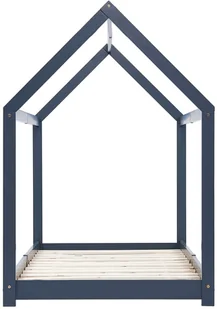 vidaXL Rama łóżka dziecięcego, szara, lite drewno sosnowe, 70 x 140 cm vidaXL - Łóżka dla dzieci i młodzieży - miniaturka - grafika 5