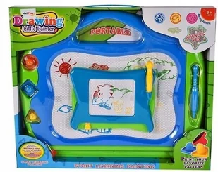 MALPLAY TABLICA ZNIKOPIS 2w1 MAGNETYCZNA KOLOROWA STEMPELKI 213659 - Tablice interaktywne - miniaturka - grafika 3