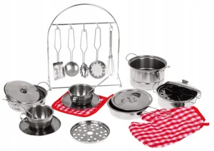 Duży Komplet Kuchenny Dla Dzieci Garnki Metalowe - Zabawki AGD - miniaturka - grafika 2