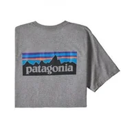 Odzież trekkingowa męska - PATAGONIA Koszulka męska P-6 LOGO RESPONSIBILI-TEE rozmiar L kolor szary - miniaturka - grafika 1