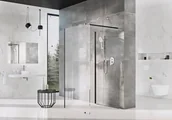 Ścianki i drzwi prysznicowe - Ravak ścianki wolnostojące Walk In Corner 110/80/200 h Czarna + szkło Transparent GW1CD4300Z1 - miniaturka - grafika 1