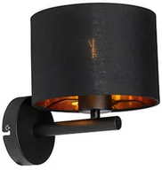 Lampy ścienne - QAZQA Nowoczesny kinkiet czarny ze złotem - VT 1 - miniaturka - grafika 1