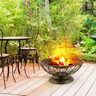 Blumfeldt Blumfeldt Tulip Misa paleniskowa 75cm Grill Osłona przed iskrami Stal oksydowana GDI3-Tulip - Paleniska ogrodowe - miniaturka - grafika 8