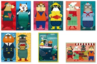 Janod Duże klocki Psy i koty 6 elementów Kubkid, - Klocki - miniaturka - grafika 4