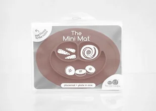 EZPZ Silikonowy Talerzyk z Podkładką Mały 2w1 Mini Mat Brązowy - Miseczki i talerzyki dla dzieci - miniaturka - grafika 7