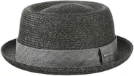 Czapki damskie - Kapelusz Słomkowy Robstown Pork Pie by Stetson, antracytowy, XL (60-61 cm) - miniaturka - grafika 1