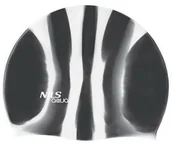 Pływanie - AQUA NILS Czepek NILS Zebra MI2 Czarno-biały - miniaturka - grafika 1