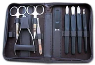 Akcesoria do paznokci - Clauss Etui do manicure clauss, 10-częściowy ciemnobrązowy 86186-M-BR - miniaturka - grafika 1