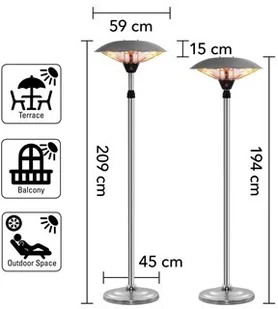 TROTEC Designerski stojący promiennik ciepła IRS 2020 - Ogrzewanie przenośne - miniaturka - grafika 2