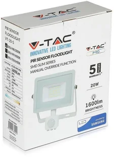 v-tac Projektor LED V-TAC 20W SAMSUNG CHIP Czujnik Ruchu Funkcja Cut-OFF Biały VT-20-S 6400K 1600lm - Lampy pozostałe - miniaturka - grafika 26