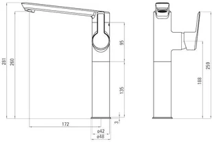 Deante Bateria umywalkowa Arnika wysoka chrom BQA_021K - Baterie umywalkowe - miniaturka - grafika 3