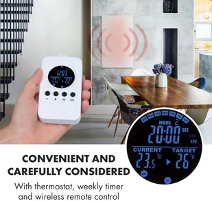 Klarstein Klarstein Wonderwall Air 60, infraczerwony grzejnik, 101 x 60 cm, 600 W, naścienny montaż, pilot sterowania, biały ACO10-WonderW-60 - Ogrzewanie przenośne - miniaturka - grafika 6