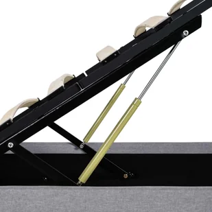 vidaXL Rama łóżka, podnośnik i LED, jasnoszara, tkanina, 140 x 200 cm - Łóżka - miniaturka - grafika 7