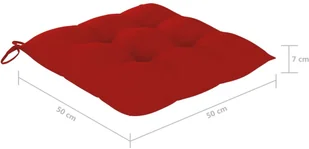 vidaXL vidaXL Poduszki na krzesła 4 szt., czerwone, 50x50x7 cm, tkanina - Poduszki na krzesła - miniaturka - grafika 6
