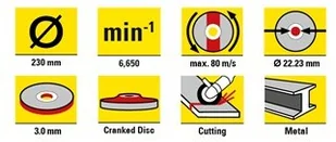 TROTEC Tarcza tnąca metal 230 wygięta, w korzystnym 5-paku - Tarcze do pił TROTEC Tarcza tnąca metal 230 wygięta, w korzystnym 5-paku - Tarcze do pił - miniaturka - grafika 3