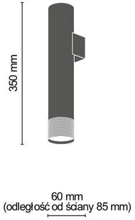 Amplex Kinkiet LAMPA ścienna EIDO 0346 przyścienna OPRAWA okrągła tuba patyna czarna 0346 - Lampy ścienne - miniaturka - grafika 2
