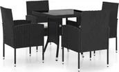 Meble ogrodowe - vidaXL 5-częściowy zestaw mebli ogrodowych polirattan czarny   3059413 - miniaturka - grafika 1