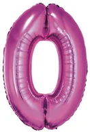 Balony i akcesoria - GoDan Balon foliowy cyfra 0, 14", różowy FG-C35R0 - miniaturka - grafika 1