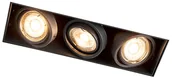 Oprawy, klosze i abażury - QAZQA Oprawa do wbudowania czarna regulowana bez ramki 3-źródła światła GU10 - Oneon - miniaturka - grafika 1