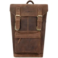 Torby na laptopy - Greenburry Greenburry Vintage Plecak składany skórzany 42 cm z przegrodą na laptopa brown 1689S-25 - miniaturka - grafika 1