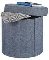 Pufy i podnóżki - Relaxdays taboret ze schowkiem okrągły, podnóżek z pokrywką, kostka tapicerowana kostka do przechowywania, HBT siedziska: 38 x 38 x 38 cm 10022873_709 - miniaturka - grafika 1