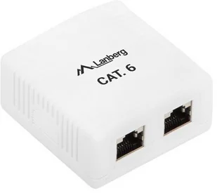 LANBERG Gniazdo natynkowe 2x RJ45 Kat.6 białe ekranowane NULAGMR45000008 - Wtyczki i adaptery - miniaturka - grafika 6
