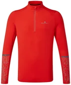 Bluzy sportowe męskie - RONHILL RONHILL Bluza biegowa męska LIFE NIGHTRUNNER 1/2 ZIP czerwona - miniaturka - grafika 1