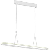 Lampy sufitowe - Mdeco LAMPA wisząca SLIM/000001/3000/W MDECO owalna OPRAWA metalowa LED 37W 3000K ZWIS biurowy biały - miniaturka - grafika 1