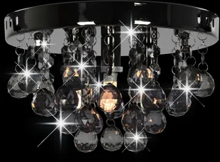 vidaXL Lampa sufitowa z przydymionymi koralikami, czarna, okrągła, G9 - Lampy pozostałe - miniaturka - grafika 2