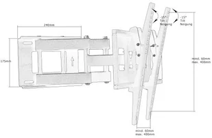 MOUNTY REGULOWANY UCHWYT ŚCIENNY TV LCD PLAZMA 26-65 CALI 40070156 - Uchwyty do telewizora - miniaturka - grafika 8
