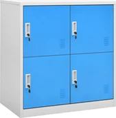 Szafki biurowe - vidaXL vidaXL Szafka zamykana na klucz szaro-niebieska 90x45x92,5 cm stal 336441 - miniaturka - grafika 1