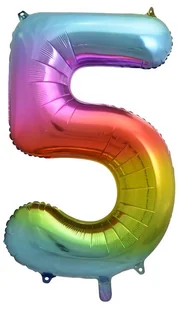 Go Balon foliowy cyfra 5 tęczowy 85 cm 1 szt HS-C34T5 - Balony i akcesoria - miniaturka - grafika 3