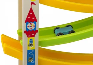 Tor drewniany edukacyjny zjeżdżalnia z samochodami - Tory, garaże, parkingi - miniaturka - grafika 5