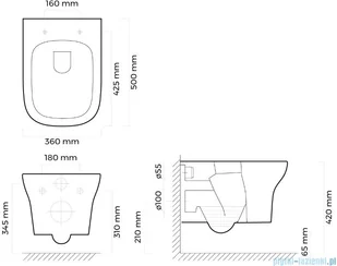 Oltens Gulfoss PureRim z deską slim 42009000 - Miski WC - miniaturka - grafika 2
