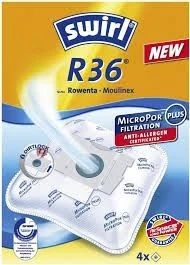 Swirl 197705 Micropor Plus Worki Do Odkurzacza Rowera I MoulineX z Filtrem Antyalergicznym, 4 Sztuki, Biały 197705 - Akcesoria do odkurzaczy - miniaturka - grafika 2