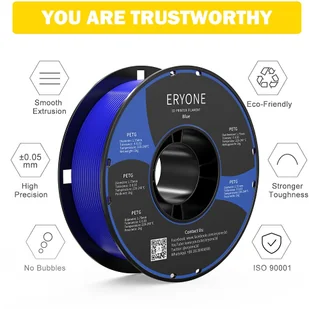 ERYONE ERYONE PETG Filament for 3D Printer 1.75mmTolerance 0.03mm 1KG(2.2LBS)/Spool - Blue 795731EUDF - Filamenty i akcesoria do drukarek 3D - miniaturka - grafika 3
