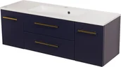 Szafki łazienkowe - Gante Szafka wisząca z umywalką granatowy mat 120 cm Belli Gold BEL-GN-U120/39/2+KIDDY-12 - miniaturka - grafika 1