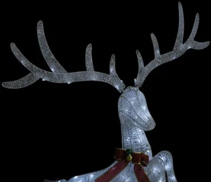 VidaXL Lumarko Lecący renifer świąteczny, srebrny, 120 zimnych białych LED 329769 VidaXL - Oświetlenie świąteczne - miniaturka - grafika 6