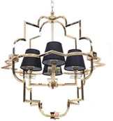 Lampy sufitowe - Lumina Deco Deco LAMPA WISZĄCA NOWOCZESNA CZARNO-ZŁOTA BALTIMORE W4 LDP 8020-4 (GD+BK) - miniaturka - grafika 1