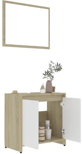 vidaXL vidaXL 3-częściowy zestaw mebli łazienkowych, biel i dąb sonoma, płyta 8720286166406 - Meble łazienkowe - miniaturka - grafika 5