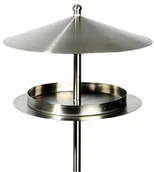 Karmniki dla ptaków - Luxus-Vogelhaus Luksusowy domek dla ptaków, ze stali nierdzewnej, ze stojakiem lub do zawieszenia, srebro - miniaturka - grafika 1