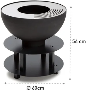 Blumfeldt Blumfeldt Savage 2.0 Rund, misa paleniskowa z grillem,  60 cm, stabilna podstawa, schowek na drewno GDI11-Sav2.0 Rund-BK - Paleniska ogrodowe - miniaturka - grafika 7
