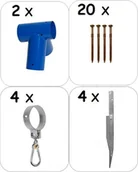 Place zabaw - Just Fun ZESTAW montażowy do huśtawki do belki okrągłej - łączniki, obejmy, kotwa, śruby 5903899982790 - miniaturka - grafika 1